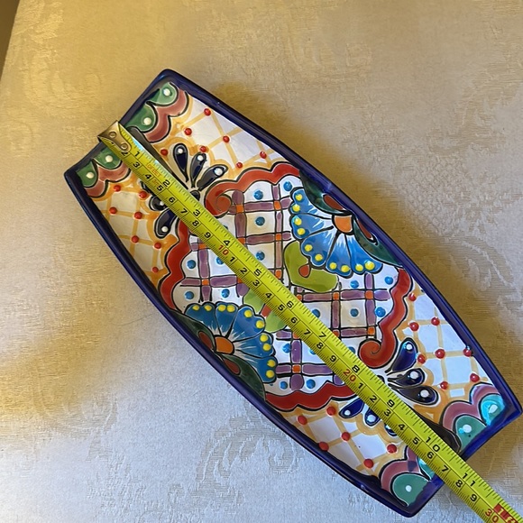 Beautiful Tonala, Mexico platter, dish, handmade and hand painted - Picture 10 of 10